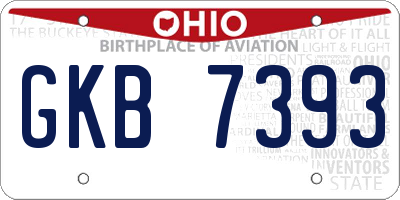 OH license plate GKB7393