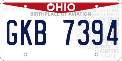 OH license plate GKB7394