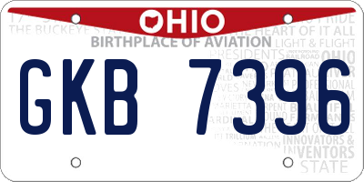 OH license plate GKB7396