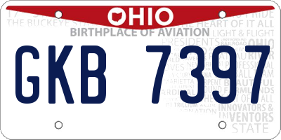 OH license plate GKB7397