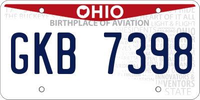 OH license plate GKB7398