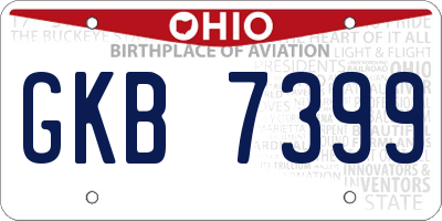 OH license plate GKB7399