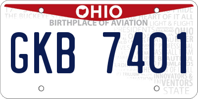 OH license plate GKB7401