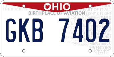 OH license plate GKB7402
