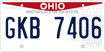 OH license plate GKB7406
