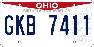 OH license plate GKB7411