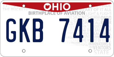 OH license plate GKB7414