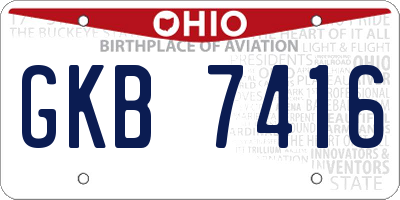 OH license plate GKB7416