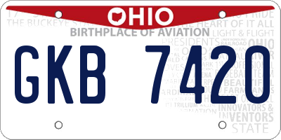 OH license plate GKB7420