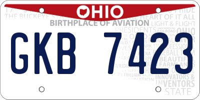 OH license plate GKB7423