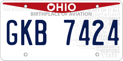 OH license plate GKB7424
