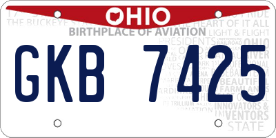 OH license plate GKB7425