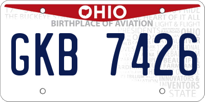 OH license plate GKB7426