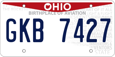 OH license plate GKB7427