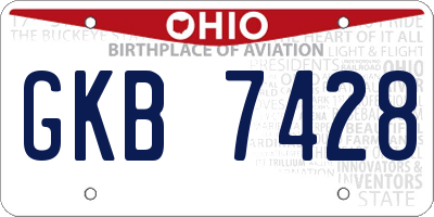 OH license plate GKB7428