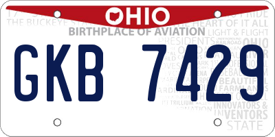 OH license plate GKB7429