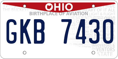 OH license plate GKB7430