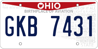 OH license plate GKB7431