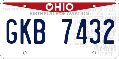OH license plate GKB7432