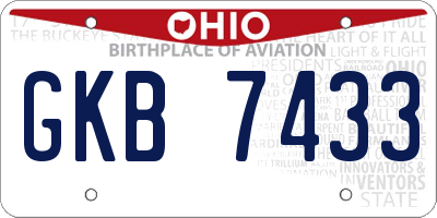 OH license plate GKB7433