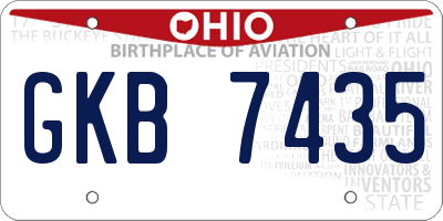 OH license plate GKB7435