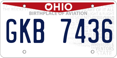 OH license plate GKB7436
