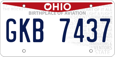 OH license plate GKB7437