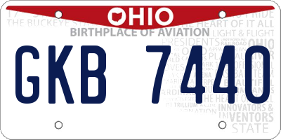 OH license plate GKB7440