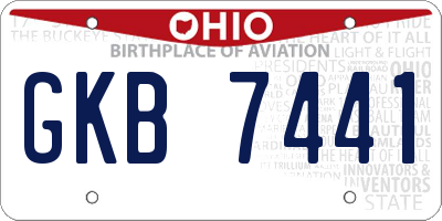 OH license plate GKB7441