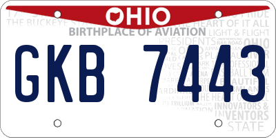OH license plate GKB7443