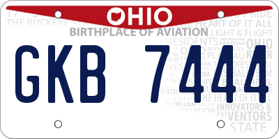 OH license plate GKB7444