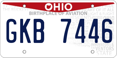 OH license plate GKB7446