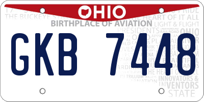 OH license plate GKB7448