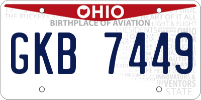OH license plate GKB7449