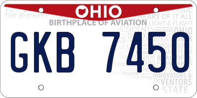OH license plate GKB7450