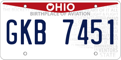 OH license plate GKB7451