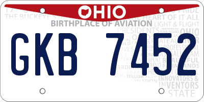 OH license plate GKB7452