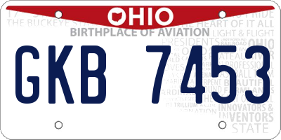 OH license plate GKB7453