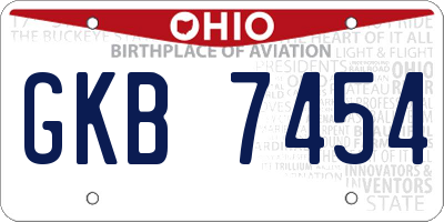 OH license plate GKB7454