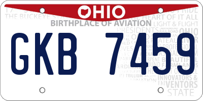 OH license plate GKB7459