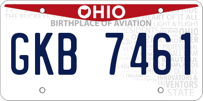 OH license plate GKB7461