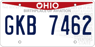 OH license plate GKB7462