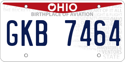 OH license plate GKB7464