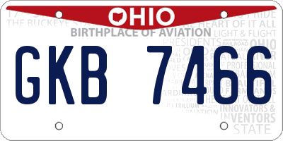 OH license plate GKB7466
