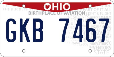 OH license plate GKB7467