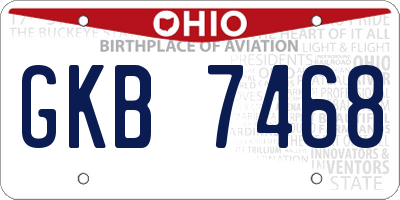 OH license plate GKB7468