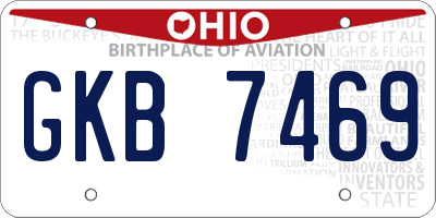 OH license plate GKB7469