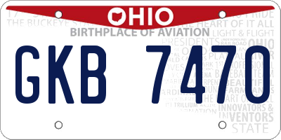 OH license plate GKB7470
