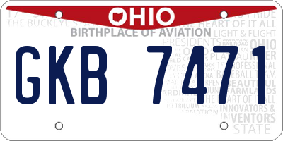 OH license plate GKB7471