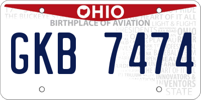 OH license plate GKB7474